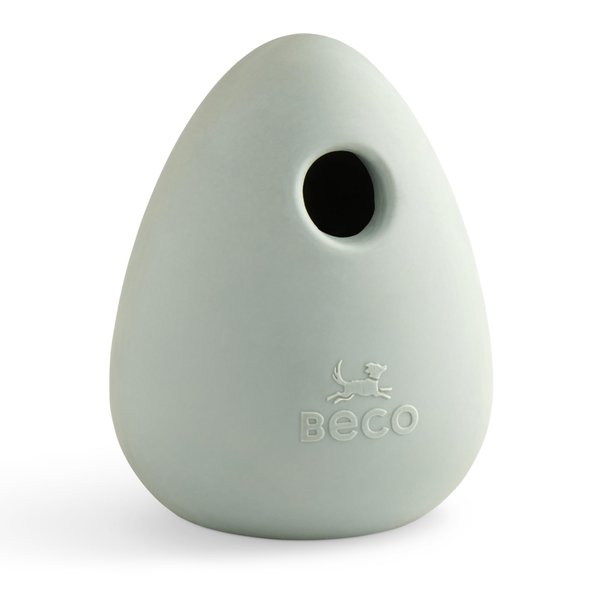 Beco Natural Rubber Bouncy, Chewy & Fillable Boredom Buster Dog Toy, Rolls & Wobbles Stuff with Multiple Fillable Holes, Green