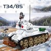 hhohio WW2 Army White Tank Building Blocks Set, T34/85 Medium Tank & R75 Motorcycle Model Kit, Military Tanks Construction Toys Gifts for Boys Kids Age 6+(741 Pcs)