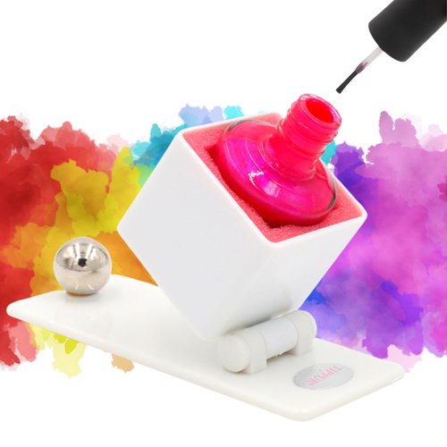 Nail Polish Holder - Anti-Spill Nail Polish Organizer Case-Nail Care Products with Rubber Pad Grippy Bottom & Wide Stable Base-Nail Polish Holder and Organizer for Mani/Pedi, Nail Art Tools (White)