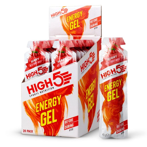 HIGH5 Energy Gel Quick Release Energy On The Go From Natural Fruit Juice (Berry, 20 x 40g)