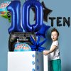 11pcs Video Game Themed Party Decorations, Number 10th Boys Birthday Party Supplies, Navy Blue Video Game Controller Mylar Foil Balloon, Video Game Party Decoration Supplies