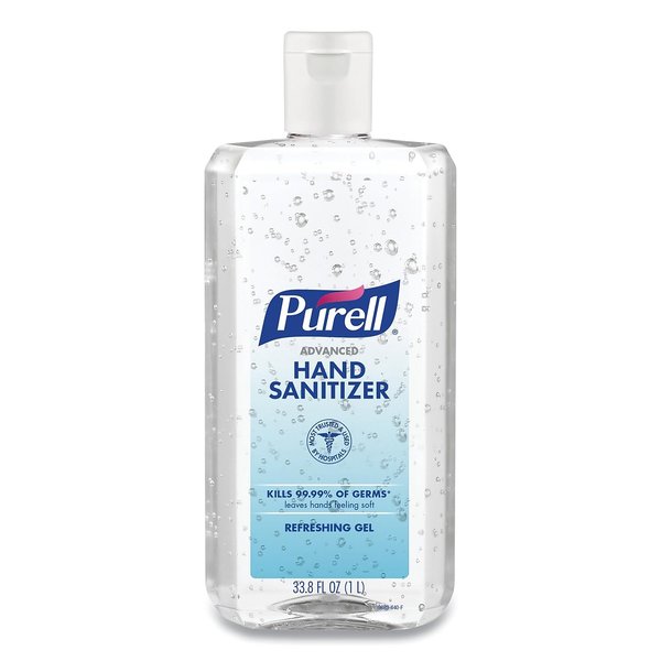 GOJO PURELL Advanced Refreshing Gel Hand Sanitizer, 1 L Flip Cap Bottle, Clean Scent, 4/Carton (968304CT)