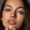 Uranian Eyeliner Stickers Glitter Eyeliner Stickers with Rhinestones Instant Adhesive Eye Line Strip Reusable Eyeshadow Stickers Colorful Eyelid Tape for Party Eye Makeup Tool for Women (Blue)