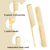 Professional Barber Aluminum Comb Set Metal Combs for Cutting Comb Hair Hairdressing Tail Comb (Golden)