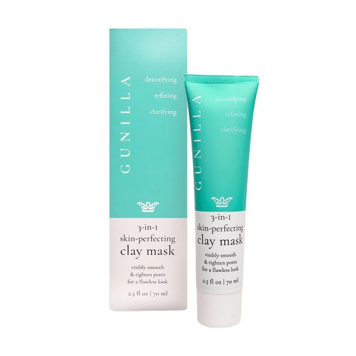 GUNILLA Skin Perfecting Clay Mask, Vegan, No Additives, 3-in-1 Deep Pore Cleansing Facial Mask, Refining, Detox & Spot Treatment, All-Natural, Pro-Grade, 35 Clay Masks 2.5 fl oz - Made in Sweden.