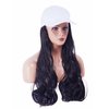 NJJYXH White Hat Wig for Women Long Wavy Baseball Cap Wig with Curly Hair Extensions Synthetic Black Wig Adjustable Baseball Hat