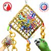 Bonka Bird Toys 1723 Four Corners Small Activity Play Mat Parrot Cage Toy, Cockatiel, Parakeet, Conure, and Similar Breed Sizes