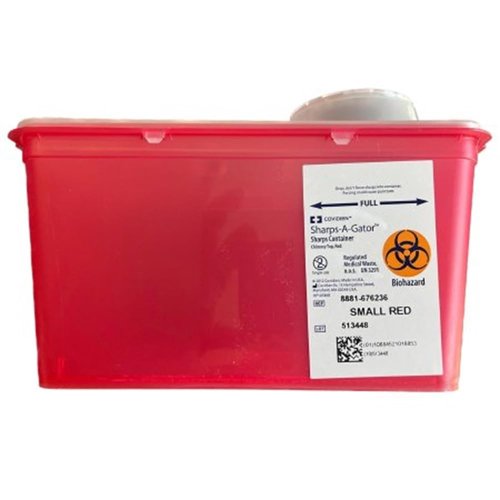 Monoject Small 4 Qt. Sharps Disposal Container, Chimney-Top, Red - 8881676236
