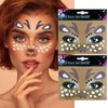 HIFANMM Christmas Fake Tattoos Glitter Xmas Reindeer Face Temporary Tattoos Cute Animal Deer Face Jewels Tattoo Stickers for Adults Kids Christmas New Year Eye Makeup Kit for Face Decor Supplies 2Pcs