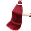 34inch Long Braiding Hair Pre Stretched 6 Packs 110G/Pack Burgundy Easy Braids Yaki Texture Synthetic PreStretched Crochet Hair Extensions For Braiding(#900,6Packs,34inch)