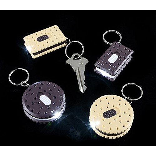 DISCOUNT PARTY AND NOVELTY Wholesale Lot of 50 Cookie Led Flashlight Super Bright Key Chains