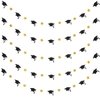 Gold and Black Graduation Cap Star Banner Graduation Cap Garland Banner, Gold and Black Graduation Cap Banner Decorations for College Graduation Party Decorations 2023 Gold and Black - 3Pcs