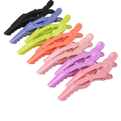 LUERMINJP Alligator Hair Clips Styling Sectioning Clips 14Pcs Professional Wide Teeth Salon Alligator for Women Plastic Double-hinged Alligator Barber Shop Secure Hair 7 Colors