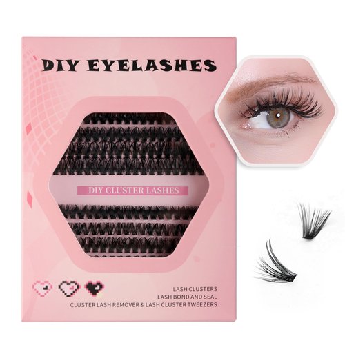 Balse Lash Clusters, 240 clusters 40D,50D Curl, 5 Length Options, Invisible Hair Stem, Lightweight & Fluffy