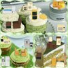 Hiawbon 31PCS Dollhouse Furniture Set, 1：48 Scale Resin Dollhouse Accessories and Furniture, Kitchen Bathroom and Living Room Set, Miniature Furniture Kit for Fairy Garden Home Decor