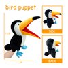 okegztoa Puppet Toucan Hand Puppet,13.8" Animal Puppet Toucan Puppets Stuffed Animal Hand Puppets for Kids with Movable Mouth,Puppet Plush Multi-Color Toys Bird Puppet Role Play Teaching(Big Black)