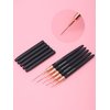 Nail Art Brushes, 5Pcs Nail Art Liner Brushes, Painting Art Design Brush Set Nail Dotting Drawing Tool for Long Lines, Thin Details, Fine Drawing Sizes 4/8/12/20/25mm, Black