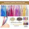 LyoRuSi 24 Inches Fairy Hair Tinsel Kit with Tools (Synthetic Feather Hair Extensions) Glitter Tinsel Hair Extensions With Kit Tools(20PCS/10Colors)