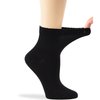 7BIGSTARS KINGDOM Women's Viscose From Bamboo Diabetic Ankle Socks, Non-Binding Loose Fit - 4 Pack Medium - Solid Lightweght - Sock Size 9-11 Shoe Size 5-9 M Black