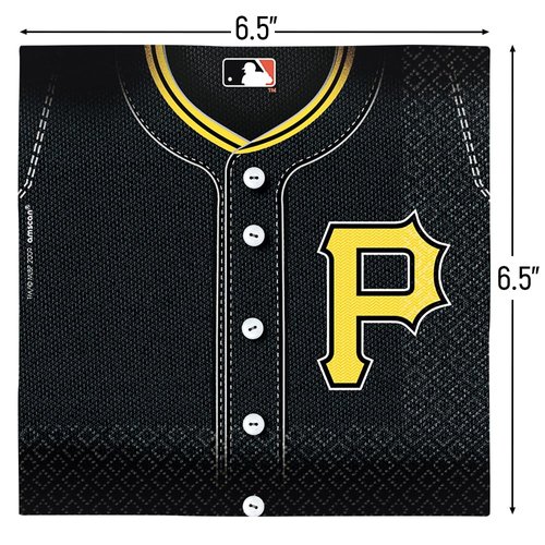 Pittsburgh Pirates Luncheon Napkins - 6.5" x 6.5" (Pack of 36) - Perfect for Baseball Fan Gatherings, Parties & Celebrations
