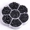 5900 Pcs Half Pearls for Crafts Black Nail Pearls for Nail Art Falt Back Pearls for Makeup Craft Pearls for Artists Creative DIY flatback Pearls for Nails（2/3/4/5/6/8/10mm）