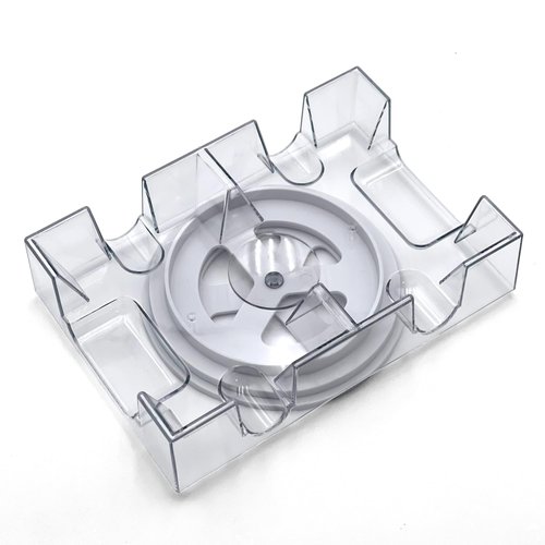Dual Deck Revolving Card Holder - 360 Degree Poker Playing Cards Holder Canasta Card Holder Casino Accessories Acrylic Playing Card Holder for Playing Card Games - Clear Tray Poker Card Deck Holder