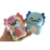 2 Random Color Axolotl 4" Slow Rise Squishy Toys - Memory Foam Party Favors, Fidgets, Prizes, OT (Random Colors)