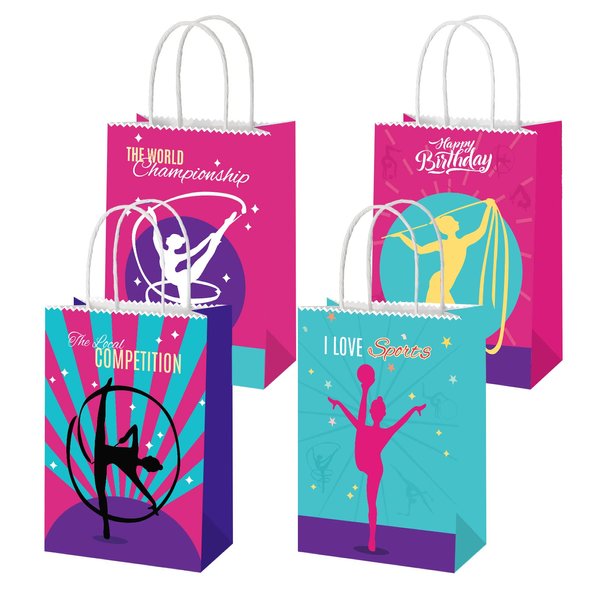 16 PCS Gymnastics Party Bags With Handles Gymnastics Birthday Party Supplies Gymnastics Party Favors Gymnastics Gifts For Girls Boys Teens Gymnasts Coach Gymnastics Party Decorations