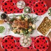 40Pcs Ladybug Birthday Party Supplies For 20 Guests - Disposable Tableware Red and Black Polka Dot Ladybug Plates Napkins, For Kids Ladybug Birthday Party Decorations