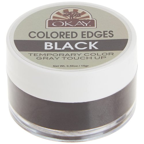 OKAY Colored Edges Black - Root Touch Up, Edge Control, Root Cover Up, Black Edge Gel, Gray Hair Cover Up for Women & Men, Hairline Coverage for Hair Loss, Thinning, Natural Look - 0.5 Oz (Pack of 1)