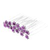 inSowni 40pcs Bridal Wedding Rhinestone Rose Flower U-shaped Hair Pins & 6pcs Twist Pearl Hairpins Headpiece Set in Gift Box for Women Girls Bridesmaid (Purple Set)