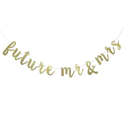 Future Mr &amp; Mrs Banner for Engagement Bridal Shower Bride and Groom Party Decorations Pre-Strung ...