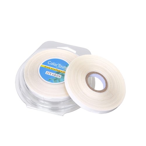 coloryoung 5/16"(0.8cm)*12 Yards Tape for Tape in Hair Extensions Double Sided Hair Extension Tapes for Tape in Hair Extension (White)
