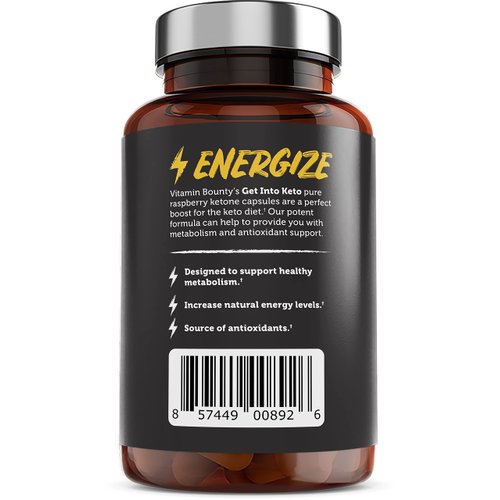 Vitamin Bounty Get Into Keto Pills - Premium Raspberry Ketones, Promotes Ketosis for Women and Men, Supports Keto Diet, Green Tea, Boosts Energy, Non-GMO - 60 Capsules