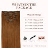 GOO GOO Clip in Hair Extensions Real Human Hair, 16inch 120g 7Pcs, 350 Copper, Remy Human Hair Extensions Clip ins for Women, Natural Human Hair