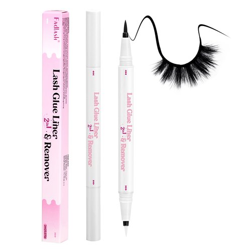 FADLASH 2-in-1 Lash Glue Liner and Remover Eyeliner Lash-Enhancing Eyelash Adhesive Eyeliner Waterproof Makeup Eyeliner Instead of Lash Glue Easy Touch-Up