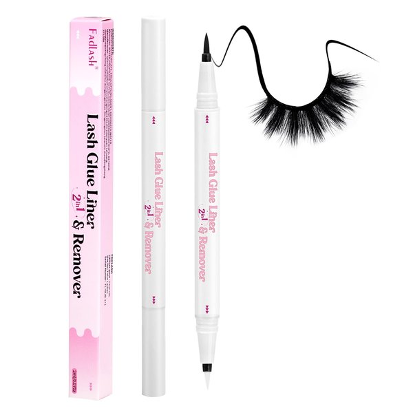 FADLASH 2-in-1 Lash Glue Liner and Remover Eyeliner Lash-Enhancing Eyelash Adhesive Eyeliner Waterproof Makeup Eyeliner Instead of Lash Glue Easy Touch-Up