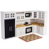 iLAND Miniature Dollhouse Furniture on 1:12 Scale, Modern Dollhouse Kitchen with Dollhouse Accessories Set