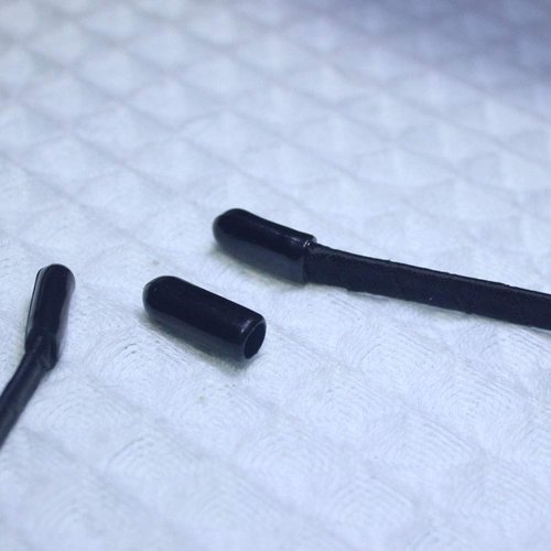 200 Pcs Headband Rubber End Caps Replacement Cap Cover for Hair Hoop DIY Accessories, Black