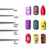 Beaute Galleria 5 Pieces Nail Art Brush Set with Liners (4mm, 7mm, 9mm) Striping Brushes (5mm, 25mm), for Thin Fine Line Drawing, Detail Painting, Striping, Blending, One Stroke