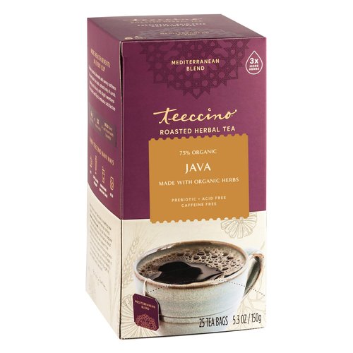 Teeccino Java Herbal Tea - Rich &amp; Roasted Herbal Tea That’s Caffeine Free &amp; Prebiotic for Natural...