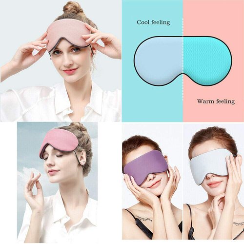 Magik 2-in-1 Double-Sided Sleep Eye Mask Warm&Cool Travel Breathable Blindfold Mask (Red, 2 Pack)