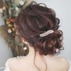 Yheakne Crystal Wedding Hair Clip Barrette Gold Rhinestone Hair Barrette Clips Bling Bridal Headpieces Decorative Head Clip Headwear Crystal Hair Clip Shine Cz Bride Hair Accessories for Women and Girls (Gold)
