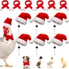 Weewooday 12 Pcs Christmas PET Hat Scarf Set Mini Santa Hat Scarf Xmas Small Animal Hat with Adjustable Chin Strap for Hen Duck Bunny Cat Dog Hamster Guinea Parrot (Classic Style, Small)