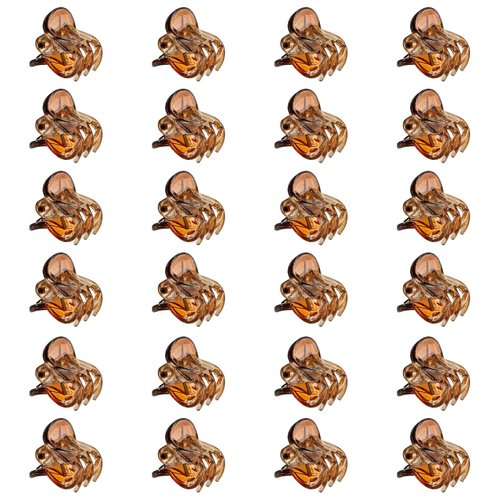 BokWin 24 Pcs Mini Hair Clips,0.6 Inch Brown Claw Clips,Small Hair Clamp for Women Kids Girls and...