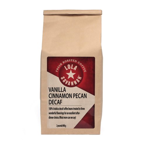 Lola Savannah Vanilla Cinnamon Pecan Whole Bean Decaf Coffee, 2lb
