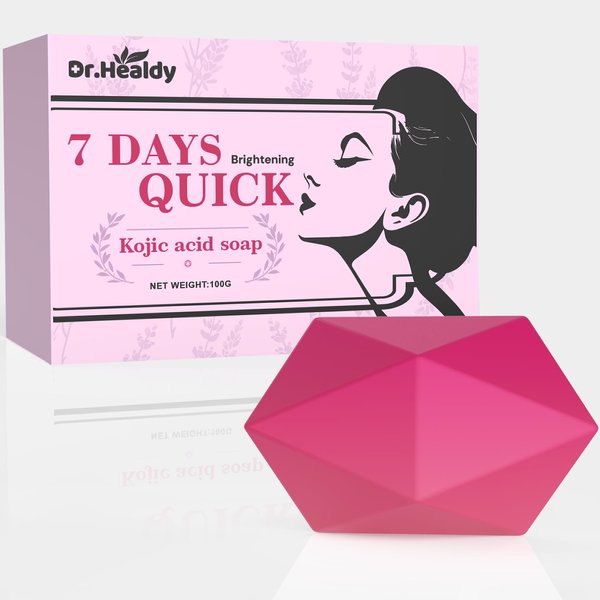 Kojic Acid Soap,Dark Spot Remover Bar Soap with Coconut oil,Vitamin C,Vitamin E, Retinol,Hyaluronic Acid, Moisturizing for Body & Face,Facial Brightening Soap with a Foaming Net (Lavender essence)