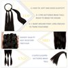 Fanguilar 30 Inch Long Braided Ponytail Extension with Hair Tie Dark Brown Straight Wrap Around for Women Synthetic High Temperature Fluffy Natural Soft Hair Piece for Daily Wear