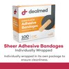 Dealmed Sheer Plastic Flexible Adhesive Bandages – 100 Count (3 Pack) Bandages with Non-Stick Pad, Latex Free, Wound Care for First Aid Kit, 1" x 3"