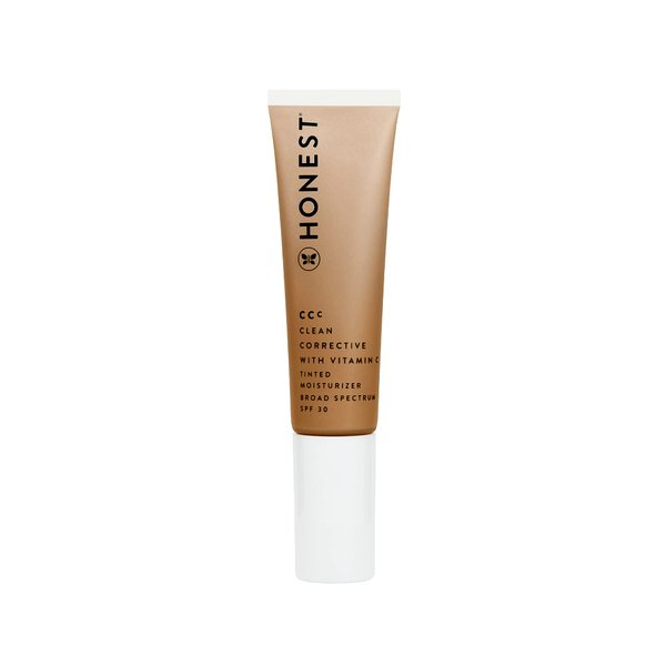 Honest Beauty CCC Clean Corrective with Vitamin C Tinted Moisturizer | Mineral SPF 30 | Vegan + Cruelty Free | Sahara Medium Deep, 1 fl oz